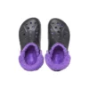 Baya Lined Fuzz Strap Clogs “Black Purple”