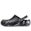 Baya Lined Marbled Clogs “Black Silver”