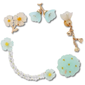 Blue Dainty Floral 5 Pack Jibbitz™ Charms