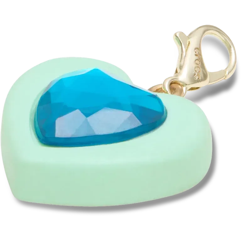 Blue Heart Sim Gem Charm Jibbitz Shoe Charm Blue Heart Sim Gem Charm Jibbitz Shoe Charm