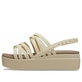 Brooklyn Strappy Low Wedge “Bone”