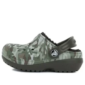Camouflage Printed Round Toe Clogs “Green Brown”
