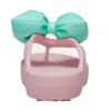 Classic Platform Bow Flip Flops “Pink Teal”