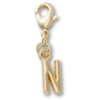 Gold Letter N Charm Jibbitz™ Charms