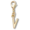 Gold Letter V Charm Jibbitz™ Charms