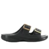 Metallic Buckle Saturday Sandal “Black”