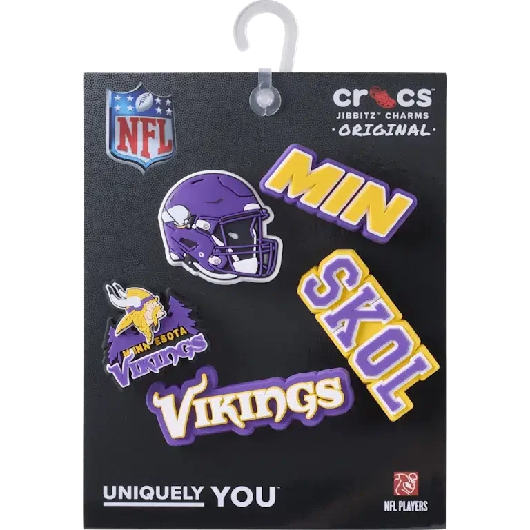 Nfl Minnesota Vikings 5 Pack Jibbitz Shoe Charm Nfl Minnesota Vikings 5 Pack Jibbitz Shoe Charm