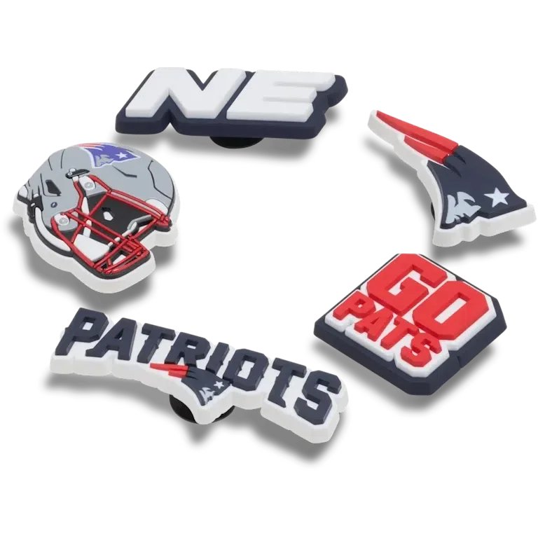 Nfl New England Patriots 5 Pack Jibbitz Shoe Charm Nfl New England Patriots 5 Pack Jibbitz Shoe Charm
