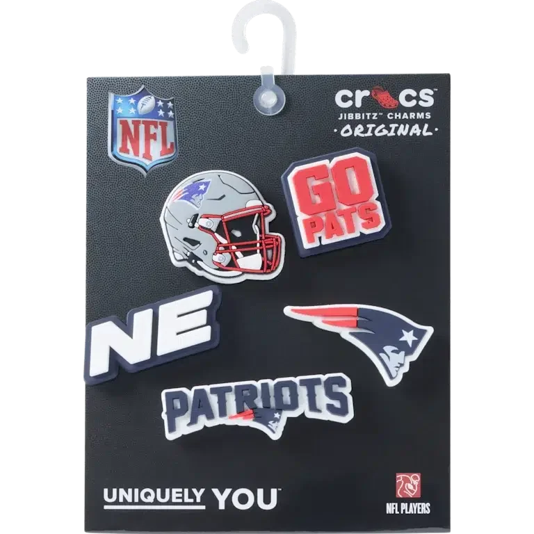 Nfl New England Patriots 5 Pack Jibbitz Shoe Charm Nfl New England Patriots 5 Pack Jibbitz Shoe Charm