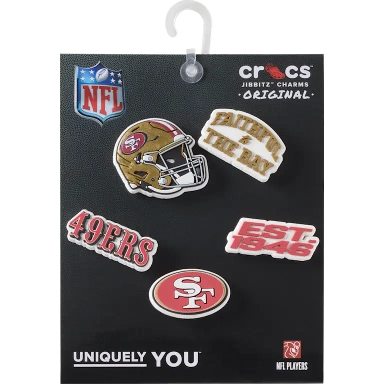 Nfl San Francisco 49Ers 5 Pack Jibbitz Shoe Charm Nfl San Francisco 49Ers 5 Pack Jibbitz Shoe Charm