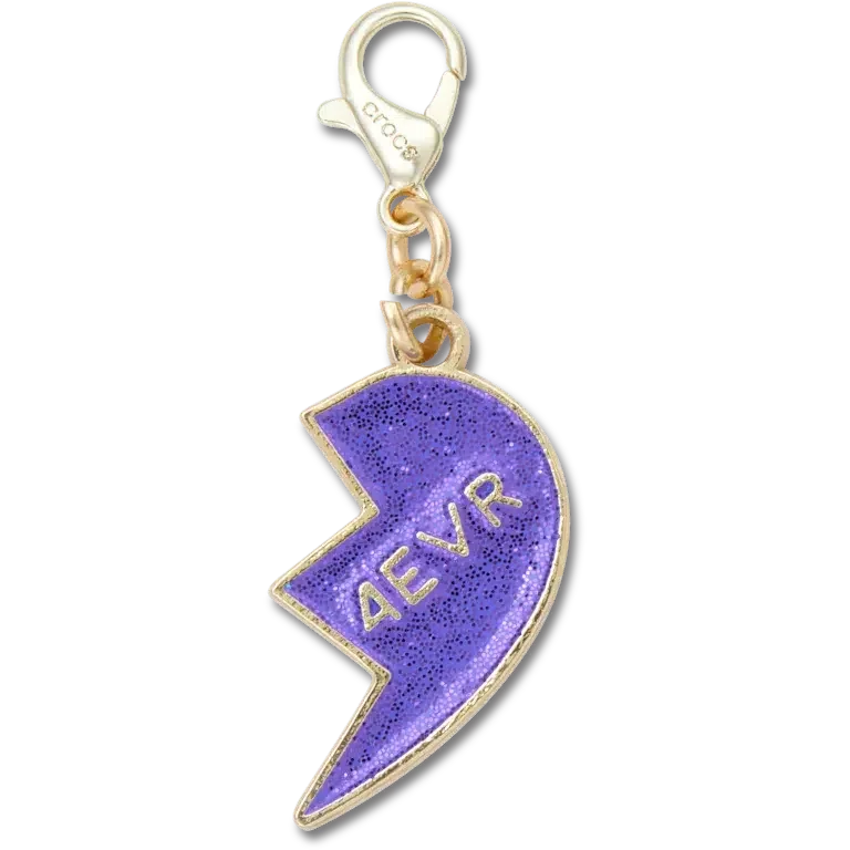 Purple Glitter Bff Charm Right Jibbitz Shoe Charm Purple Glitter Bff Charm Right Jibbitz Shoe Charm