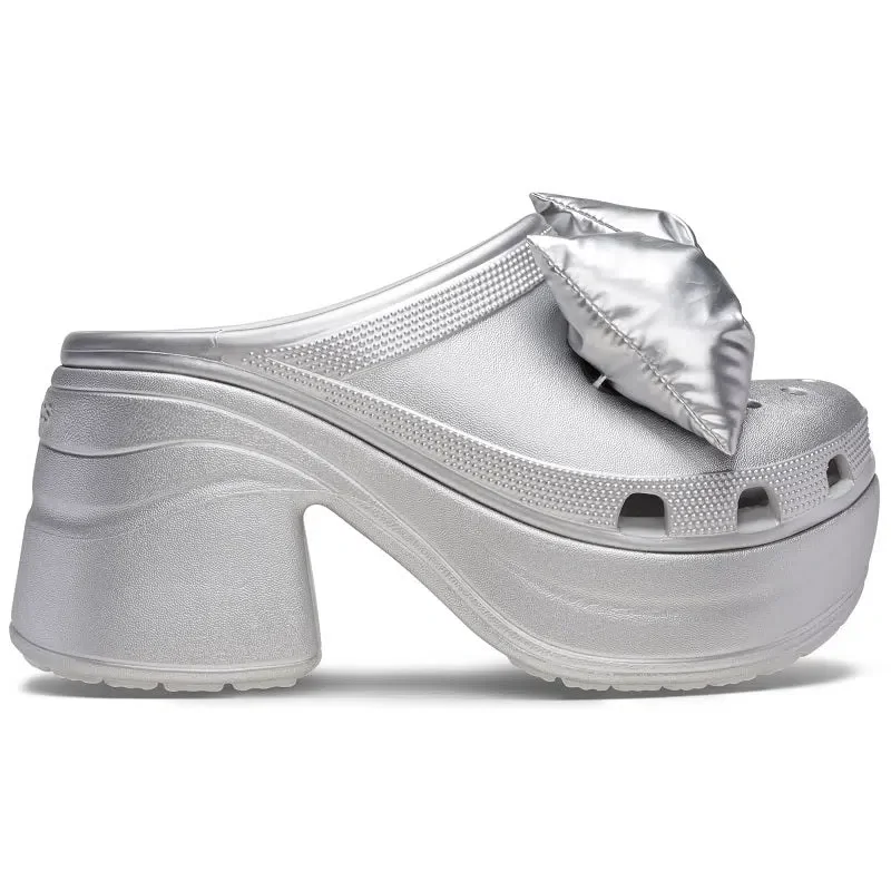 Siren Metallic Bow Clogs “Silver” Siren Metallic Bow Clogs “Silver”
