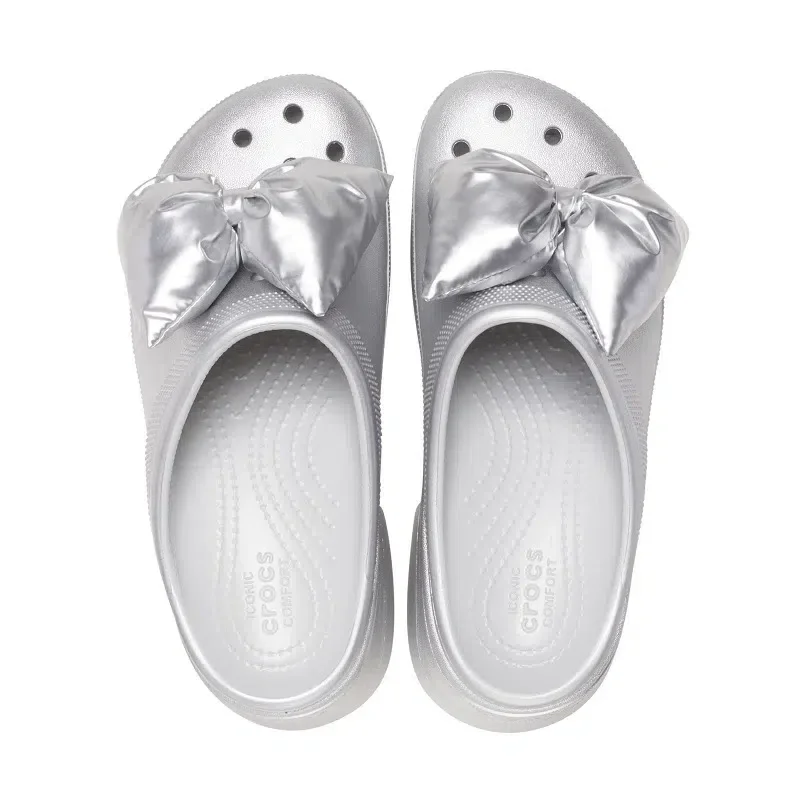 Siren Metallic Bow Clogs “Silver” Siren Metallic Bow Clogs “Silver”
