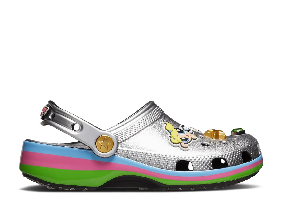 The Powerpuff Girls x Classic Clog Kids ‘Metallic Silver’ The Powerpuff Girls x Classic Clog Kids ‘Metallic Silver’
