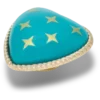 Turquoise and Gold Heart Jibbitz™ Charms